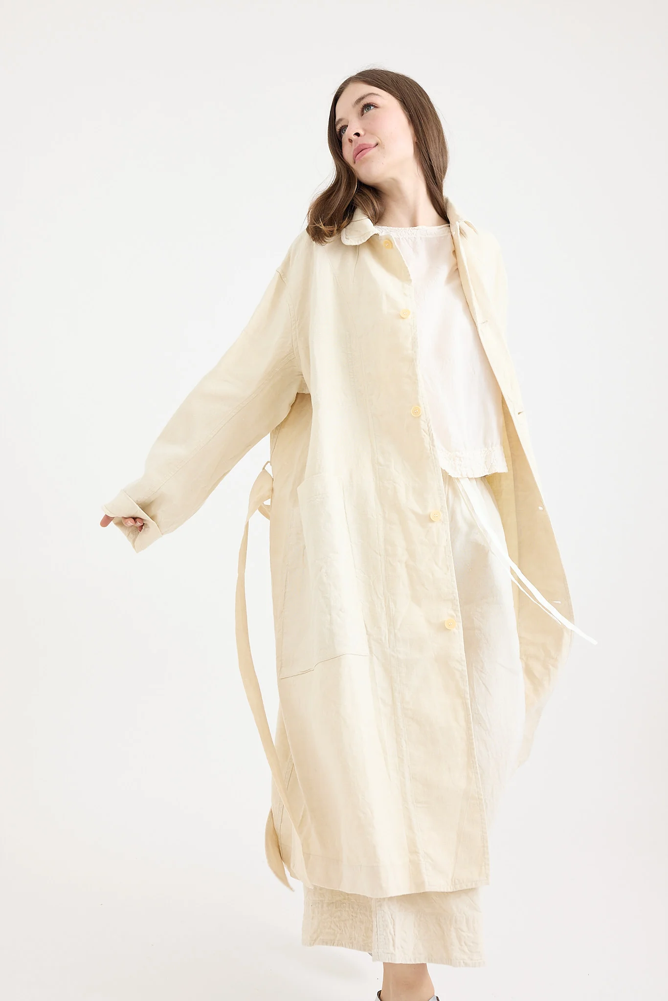 Chez Vidalenc - Trench Coat - Natural - Image 5